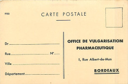 33* BORDEAUX  Vulgarisation Pharmacie -  Liste Remedes Au Verso MA92,0990 - Bordeaux