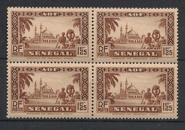 SENEGAL - 1935 - N°YT. 130 - Mosquée De Djourbel 1f25 - Bloc De 4 - Neuf Luxe ** / MNH / Postfrisch - Nuovi