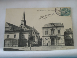 49 7974 CPA 1907 - 49 FONTEVRAULT - L'EGLISE ET LA MAIRIE - ANIMATION - Sonstige & Ohne Zuordnung