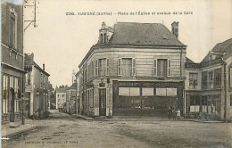 72* AUBIGNE  Place Eglise  (points De Colle Au Verso)                MA95,1207 - Andere & Zonder Classificatie