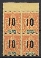 ANJOUAN - 1912 - N°YT. 26 - Type Groupe 10 Sur 40c Orange - Bloc De 4 - Neuf Luxe ** / MNH / Postfrisch - Ongebruikt