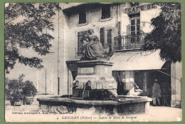 CPA - DROME - GRIGNAN - VUE GÉNÉRALE - STATUE DE MADAME DE SÉVIGNÉ -petite Animation - Grignan