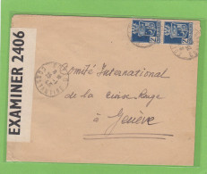 LETTRE DE COLLO POUR GENEVE,OUVERTE PAR LA CENSURE US,CACHET DE CENSURE ALLEMAND "A.x.". - Covers & Documents