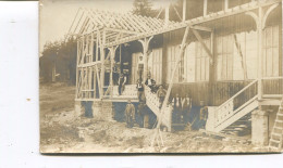Carte Photo - Construction D'un Chalet  Dans Le Montana - Ed. G. Werro, Photo-Hall, Montana - - Altri & Non Classificati