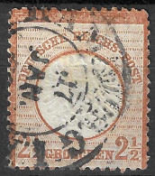 GERMAN EMPIRE GERMANY 1872 Large Shield Sc 19 2 1/2 Gr Used ORANGE BROWN - Used Stamps