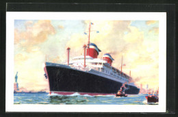 AK New York, Passagierschiff S.S. America  - Steamers