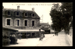 14 - LUC-SUR-MER - AVENUE DE LA MER ET HOTEL DU COMMERCE - POMPE A ESSENCE - Luc Sur Mer