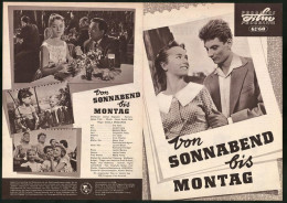 Filmprogramm PFP Nr. 62 /60, Von Sonnabend Bis Montag, Eva Vass, Mariann Moor, Regie: Gyula Meszaros  - Zeitschriften