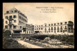 22 - PERROS-GUIREC - PLAGE DE TRESTRAOU - GRAND HOTEL DES BAINS A. COUDEYRAS PROPRIETAIRE - PUBLICITE AU VERSO - Perros-Guirec