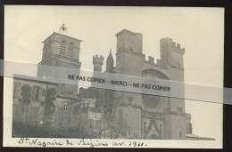 34 - BEZIERS - LA CATHEDRALE ST-NAZAIRE AVANT 1911 - CARTE PHOTO ORIGINALE - Beziers