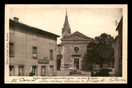 38 - ST-QUENTIN-FALLAVIER - LA PLACE ET L'EGLISE - CAFE-EPICERIE ARNAUD - Altri & Non Classificati