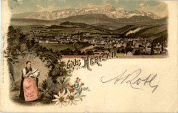 Gruss Aus Herisau - Litho - Herisau