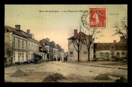 41 - MUR-DE-SOLOGNE - PLACE DE L'EGLISE - CARTE TOILEE ET COLORISEE - Sonstige & Ohne Zuordnung