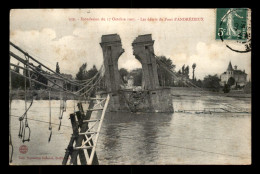 42 - ANDREZIEUX - INONDATION DU 17 OCTOBRE 1907 - LES DEBRIS DU PONT - Andrézieux-Bouthéon