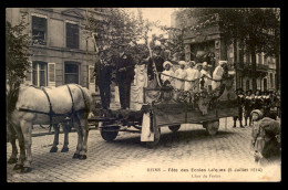 51 - REIMS - FETE DES ECOLES LAIQUES DU 5 JUILLET 1914 - CHAR DU FESTIN - Reims