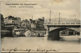 Lüttich - Zerstörte Maasbrücke - Liège