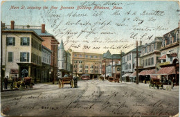 Main Street Showing The New Bronson Building Attleboro - Autres & Non Classés