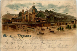 Gruss Aus Dresden - Bahnhof - Litho - Dresden