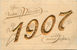 Neues Jahr 1907 Jahreszahl - Prägekarte - Nouvel An