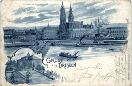 Gruss Aus Dresden - Litho 1896 - Dresden