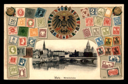 57 - METZ - MITTELBRUCKE - CARTE GAUFREE EN RELIEF - TIMBRES ET BLASONS - Metz