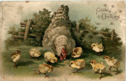 Ostern - Chicken - Prägekarte - Pascua