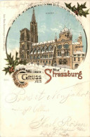 Gruss Aus Strassburg - Winter Litho - Strasbourg