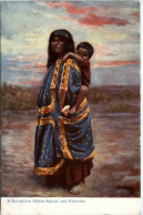 A Ravasupai Indian Squaw And Papoose - Native Americans