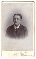 Fotografie Julius Grusche, Neugersdorf I. S., Portrait Junger Knabe Im Anzug Mit Krawatte  - Personnes Anonymes