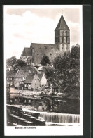 AK Rheine I. W., Emswehr Gegen Kirche  - Rheine