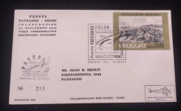 D)1975, URUGUAY, FIRST DAY COVER, ISSUE, 150TH ANNIVERSARY OF THE BATTLE OF RINCON, FDC - Uruguay