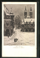 Künstler-AK Goslar, Marktplatz Im Schnee  - Goslar