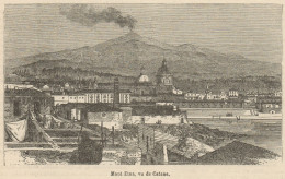 Catania - Scorcio Panoramico - Stampa Antica - 1892 Engraving - Stiche & Gravuren