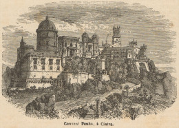 Portugal - Sintra - A View Of The Convent - Stampa Antica - 1892 Engraving - Stiche & Gravuren