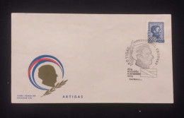 D)1973, URUGUAY, FIRST DAY COVER, ISSUE, GENERAL JOSÉ GERVASIO ARTIGAS, 1764-1850, FDC - Uruguay