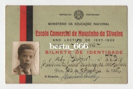 Escola Comercial De Mouzinho Da Silveira * Porto * Bilhete De Identidade De Aluno * 1937 - Historische Documenten