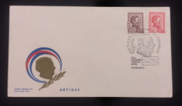 D)1973, URUGUAY, FIRST DAY COVER, ISSUE, GENERAL JOSÉ GERVASIO ARTIGAS, 1764-1850, STAMPS 150P (07/19/1973), 50P (07/19/ - Uruguay