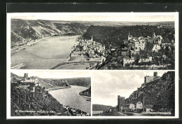 AK St. Goar, Burg Katz, Ruine Rheinfels  - St. Goar