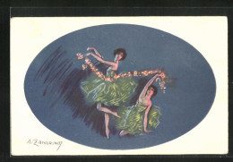 Künstler-AK A. Zandrino: Zwei Tänzerinnen Mit Einer Girlande  - Zandrino