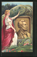 Künstler-AK Präsident Der USA Abraham Lincoln, Grabmal  - Hombres Políticos Y Militares