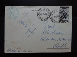 REPUBBLICA - Marcofilia - Francobollo Truppe Alpine Biella 1952 Su Cartolina Manifestazione - Annullo 1° Giorno + Spese - FDC