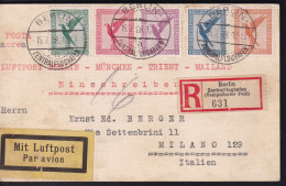 GERMANY 1928 LUFTPOST BERLIN  MUNICH TRIENT MAILAND - Briefe U. Dokumente