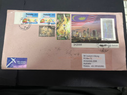 29-4-2023 (3 Z 22) Letter (posted To Australia 2024) Malaysia (with Special Mini-sheet) 25 X 13 Cm Large - Malaysia (1964-...)