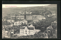 AK Teplitz Schönau / Teplice, Blick über Die Stadt Auf Die Kirche  - Repubblica Ceca