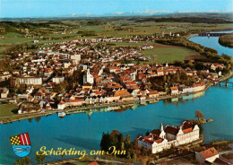 73941627 Schaerding_Inn_AT Fliegeraufnahme Mit Hoellengebirge Und Kloster Neuhau - Altri & Non Classificati