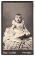 Photo Robert Lindacher, Metz, Chausseestr. 3, Portrait De Süsses Blondes Fille Im Hübschen Kleidchen  - Anonyme Personen