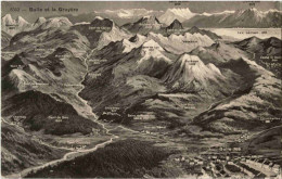 Panoramakarte Gruyeres Bulle - Gruyères