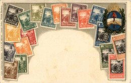 Argentina - Briefmarken - Stamps - Prägekarte - Francobolli (rappresentazioni)