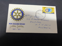 29-4-2024 (3 Z 24) FDC New Zealand Letter (posted To Australia) 1971 - Rotary Jubilee - FDC