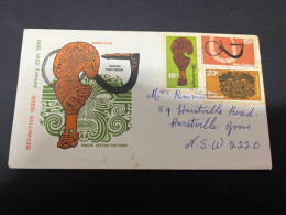 29-4-2024 (3 Z 24) FDC New Zealand Letter (posted To Australia) 1971 - Maori Tatoo Pattern - FDC